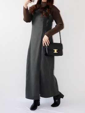 「CELINE」｜「アイテム（ワンピース/ドレス）」を使った、canさん（レディース・156cm）の冬コーディネート