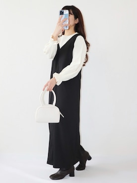 「袖フリル」｜「アイテム（その他）」を使った、canさん（レディース・156cm）の冬コーディネート