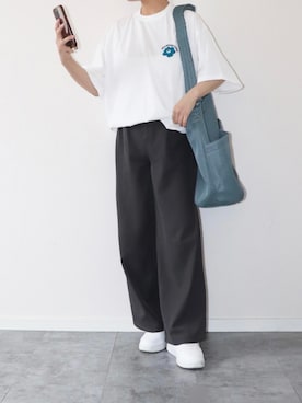 「グレー」｜「アイテム（その他）」を使った、canさん（レディース・156cm）の春コーディネート
