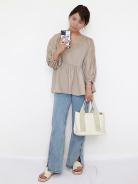 「Honeys（ハニーズ）のアイテム（トートバッグ）」を使った、canさん（レディース・156cm）の夏コーディネート