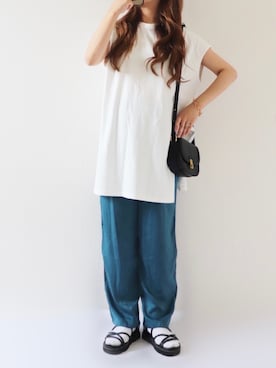 「coca（ANDEX shoes product）（コカ）のアイテム（サンダル）」を使った、canさん（レディース・156cm）の夏コーディネート