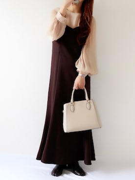 「ブラウンコーデ」｜「アイテム（アナログ腕時計）」を使った、canさん（レディース・156cm）の秋コーディネート