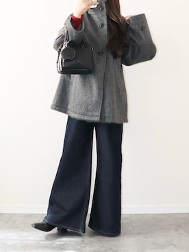 「アイテム（ステンカラーコート）」を使った、canさん（レディース・156cm）の秋コーディネート