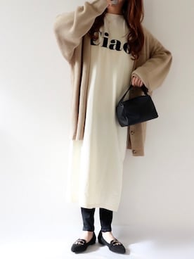 「MICALLE MICALLE（ミカーレミカーレ）のアイテム（ワンピース/ドレス）」を使った、canさん（レディース・156cm）の秋コーディネート