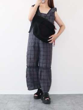 「アイテム（オールインワン・サロペット）」を使った、canさん（レディース・156cm）の夏コーディネート