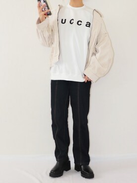 「zucca」｜「アイテム（スウェット）」を使った、canさん（レディース・156cm）の秋コーディネート