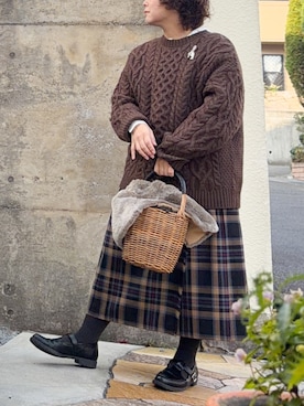 「eb.a.gos（エバゴス）のアイテム」を使った、まむ𓊆時々、ムスメ𓊇さん（レディース・152cm）の冬コーディネート