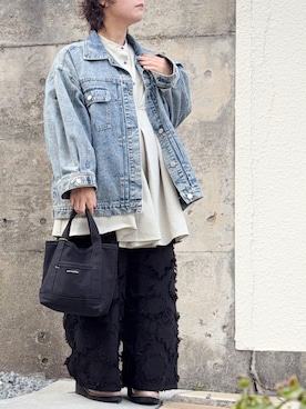 「アイテム（デニムジャケット）」を使った、まむ𓊆時々、ムスメ𓊇さん（レディース・152cm）の秋コーディネート