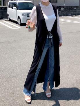 「sakishimatokyo（サキシマトーキョー）のアイテム（Tシャツ/カットソー）」を使った、ゆあ。さん（レディース・160cm）の春コーディネート