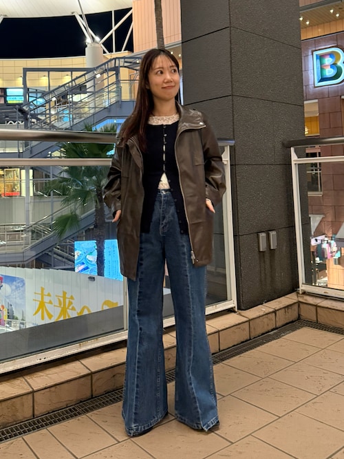 2サイズ展開/ウエストが絞れるのが嬉しい！】ドロストフェイクレザー