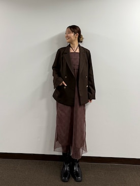 「mystic（ミスティック）のアイテム（ワンピース）」を使った、いけがやあおいさん（レディース・163cm）の秋コーディネート