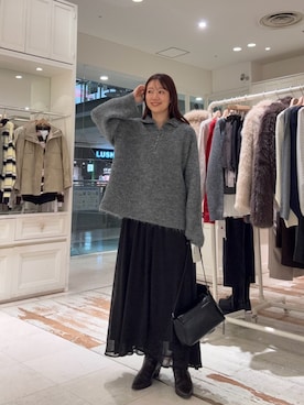 「mystic（ミスティック）のウエスタンブーツ（ブーツ）」を使った、いけがやあおいさん（レディース・163cm）の秋コーディネート