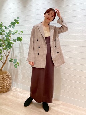 「mline」｜「アイテム（ジャケット/アウター）」を使った、いけがやあおいさん（レディース・163cm）の秋コーディネート