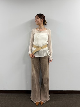 「mystic（ミスティック）のアイテム」を使った、いけがやあおいさん（レディース・163cm）の夏コーディネート