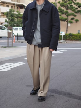 「Paraboot」｜「アイテム（ミリタリージャケット）」を使った、HIROKIさん（メンズ・178cm）の冬コーディネート