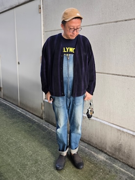 「アイテム（サロペット/オーバーオール）」を使った、たじさん（メンズ・174cm）の秋コーディネート