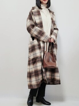 「ECRIRE（エクリール）のアイテム（チェスターコート）」を使った、riiさん（レディース・161cm）の秋コーディネート