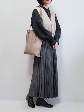 「Ober Tashe（オーバータッシェ）のアイテム」を使った、riiさん（レディース・161cm）の冬コーディネート