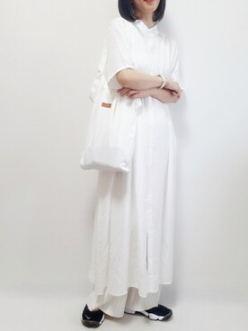 「COOLなこのコが仲間入り」｜「アイテム（シャツワンピース）」を使った、riiさん（レディース・161cm）の夏コーディネート