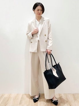 「index（インデックス）の◆フリンジレースショートプルオーバー（Tシャツ/カットソー、ホワイト系）」を使った、yurieさん（レディース・167cm）の春コーディネート