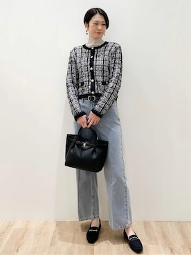 「アイテム（イヤリング、ブラウン系）」を使った、yurieさん（レディース・167cm）の冬コーディネート