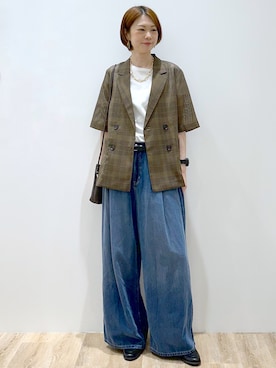 「オーガニックコットン」｜yurieさん（レディース・167cm）の夏コーディネート
