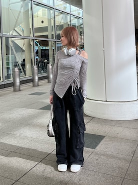 「SPIRALGIRL（スパイラルガール）のアイテム（スウェットパンツ）」を使った、namiさん（レディース・160cm）の春コーディネート
