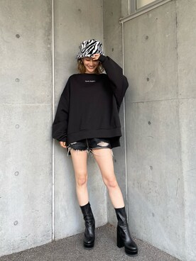 「SPIRALGIRL（スパイラルガール）のアイテム（帽子）」を使った、namiさん（レディース・160cm）の冬コーディネート