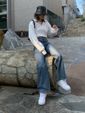 「SPIRALGIRL（スパイラルガール）のアイテム（パンツ）」を使った、namiさん（レディース・160cm）の春コーディネート