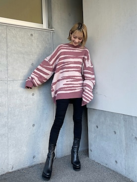 「アニマル」｜「アイテム（ブーツ）」を使った、namiさん（レディース・160cm）の秋コーディネート