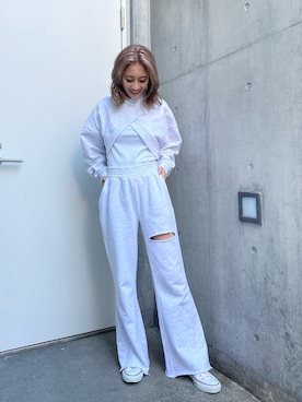 「SPIRALGIRL（スパイラルガール）のアイテム（スウェットパンツ）」を使った、namiさん（レディース・160cm）の冬コーディネート