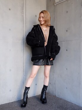 「SPIRALGIRL（スパイラルガール）のアイテム（ブルゾン）」を使った、namiさん（レディース・160cm）の秋コーディネート