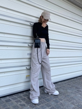 「SPIRALGIRL（スパイラルガール）のアイテム（スウェットパンツ）」を使った、namiさん（レディース・160cm）の秋コーディネート