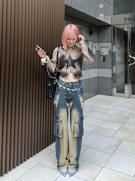 「アイテム（デニムパンツ）」を使った、namiさん（レディース・160cm）の夏コーディネート