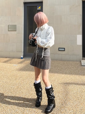 「シャーリング」｜namiさん（レディース・160cm）の夏コーディネート