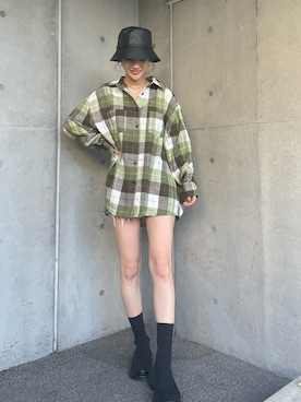 「SPIRALGIRL（スパイラルガール）のアイテム（帽子）」を使った、namiさん（レディース・160cm）の春コーディネート