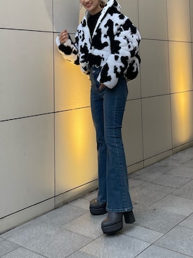 「SPIRALGIRL（スパイラルガール）のアイテム（ダウンジャケット/コート）」を使った、namiさん（レディース・160cm）の秋コーディネート