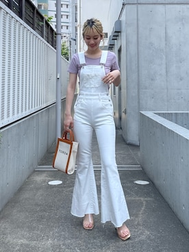 「クリアサンダル」｜「アイテム（オールインワン・サロペット）」を使った、namiさん（レディース・160cm）の夏コーディネート