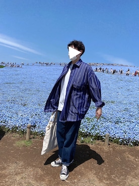 外出中のhonさん（メンズ・169cm）の春コーディネート