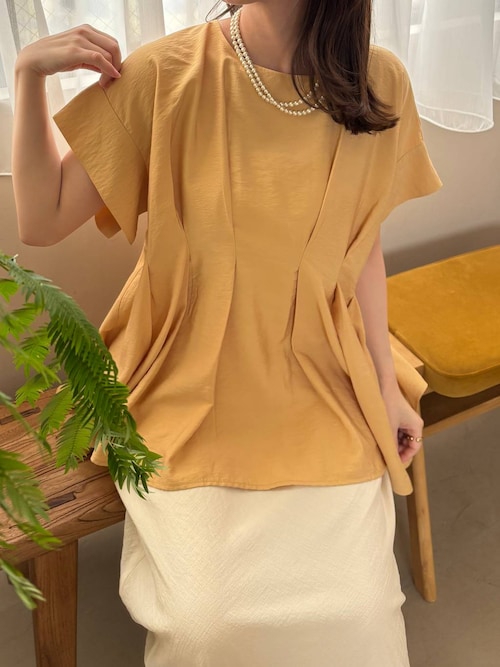 a*w様 アパートバイ　ダックデザインブラウス　オレンジ タックデザインブラウス（シャツ/ブラウス）｜A part by（アパートバイ