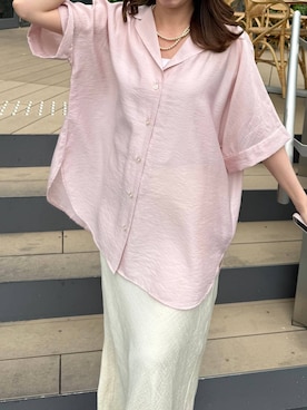 「A part by（アパートバイ）のプラパールロングネックレス（ネックレス、ゴールド系）」を使った、ですこさん（レディース・148cm）の春コーディネート