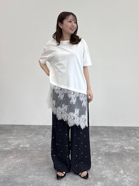 「A part by（アパートバイ）のナローストラップサンダル（サンダル、ブラック系）」を使った、ですこさん（レディース・148cm）の春コーディネート