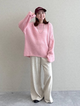 「SNAP_apart by lowrys」｜「アイテム（帽子）」を使った、ですこさん（レディース・148cm）の秋コーディネート