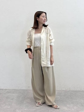 「A part by（アパートバイ）のクロスフラットサンダル（サンダル）」を使った、ですこさん（レディース・148cm・20代）の夏コーディネート