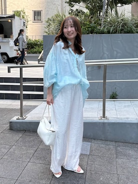 「A part by（アパートバイ）のヘマタイトビーズロングネックレス（ネックレス、シルバー系）」を使った、ですこさん（レディース・148cm）の春コーディネート