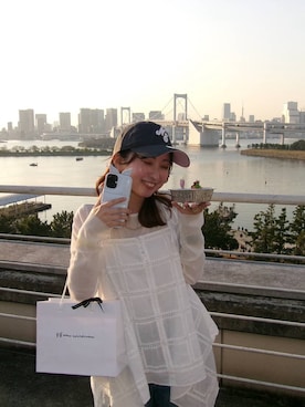 「A part by（アパートバイ）の【着方2WAY】エンブロイダリーマルチキャミブラウス（シャツ/ブラウス、ホワイト系）」を使った、ですこさん（レディース・148cm）の春コーディネート