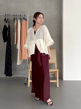 「アイテム（キャミソール、ブラウン系）」を使った、ですこさん（レディース・148cm）の夏コーディネート