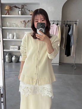 「A part by（アパートバイ）のヘムレースキャミソール（キャミソール、ブラック系）」を使った、ですこさん（レディース・148cm）の春コーディネート