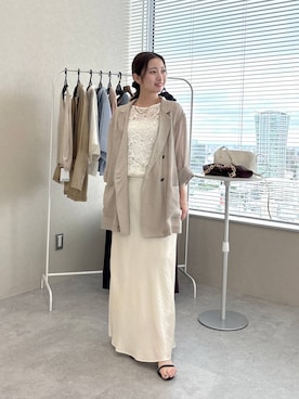 「アイテム（シュシュ）」を使った、ですこさん（レディース・148cm）の夏コーディネート