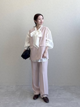 「A part by（アパートバイ）のチェーン2WAYBAG（ショルダーバッグ、ブラック系）」を使った、ですこさん（レディース・148cm）の冬コーディネート